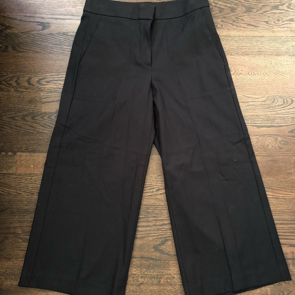 Ann Taylor Black Cropped Flare Pants